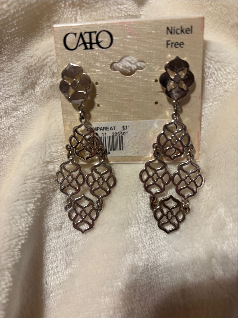 Cato Silver Filigree Dangle Earrings